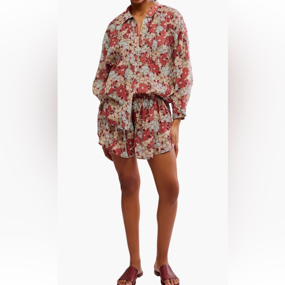 Floral Print shirt and shorts set